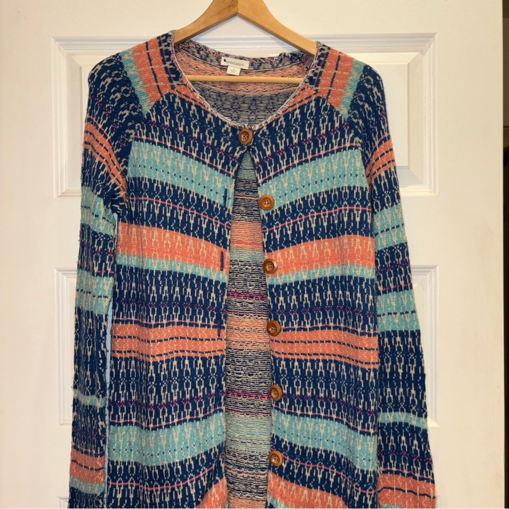 Sundance Cardigan Small Shoreline Long Grandma Boho Coastal Sweater